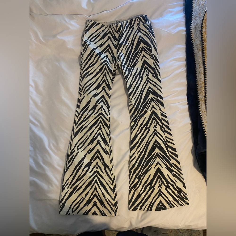 Free People Flare Zebra Pants Size 27